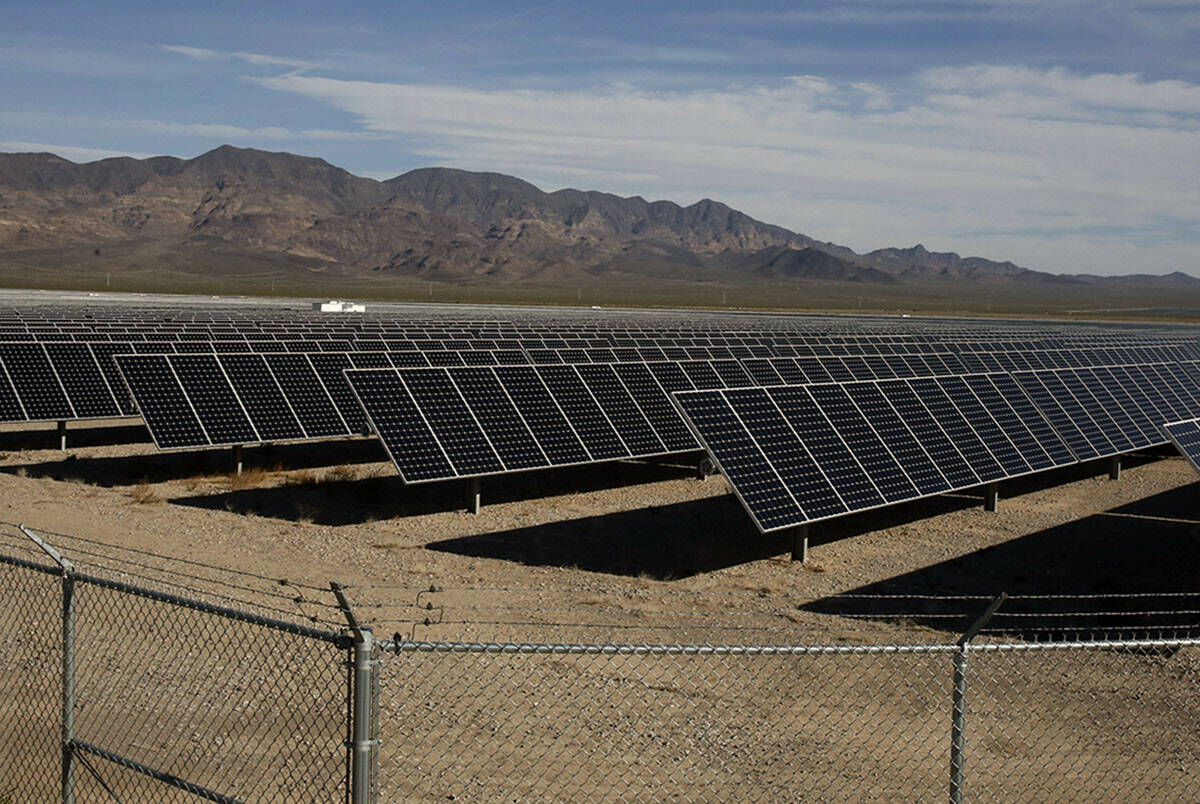 Copper Mountain Solar ll power plant is seen in El Dorado Valley on Thursday, May 31, 2018, in ...
