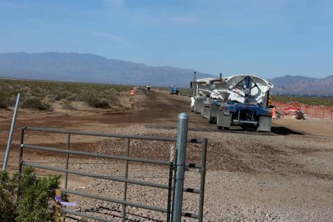 The construction site of the El Dorado Valley solar projects photographed on Thursday, May 31, ...