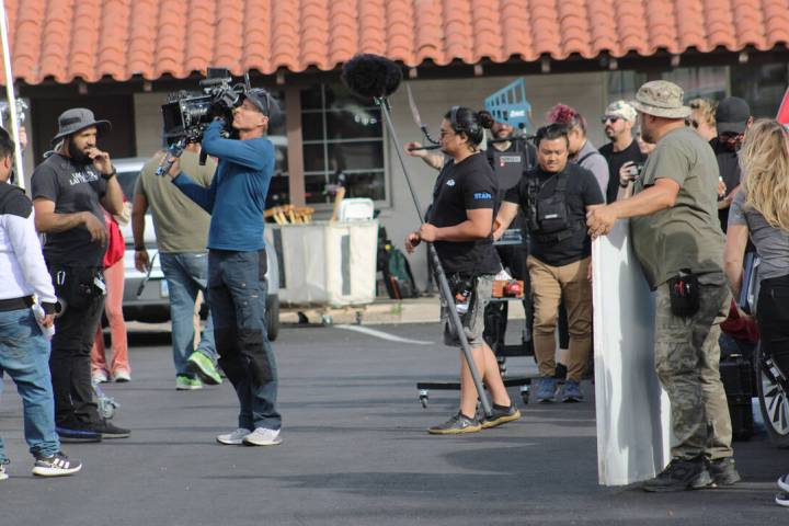 Ron Eland/Boulder City Review Film crews were in Boulder City last month and filmed at a variet ...