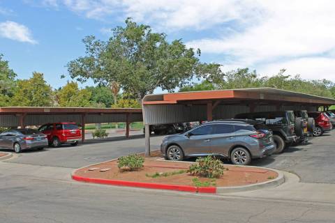 (Ron Eland/Boulder City Review) The carport coverings in the parking lot adjacent to City Hall ...