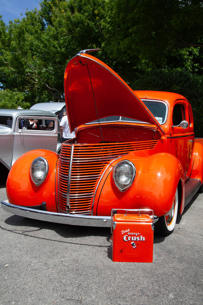 Linda Evans/Fotodiva Images Matching car and soda pop cooler. 1938 Ford coupe owned by Tim and ...