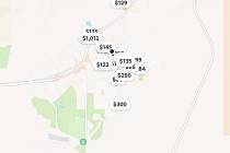 (Google) A screenshot from a popular website offering short-term rentals showing prices and loc ...