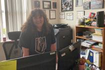 (Bill Evans/Boulder City Review) Barbara Agostini in her Boulder City High School office surrou ...