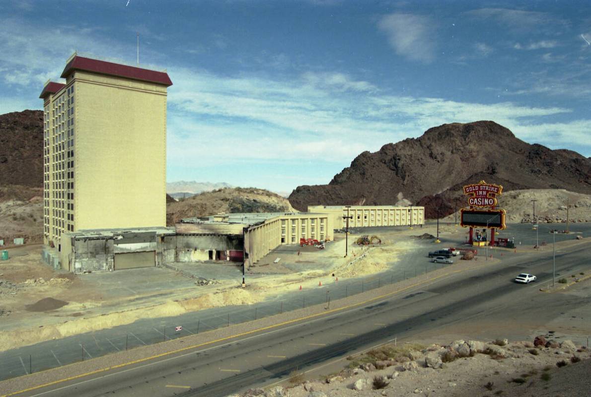 Las Vegas Review-Journal archive photo This photo, from across the highway, shows all the fire ...