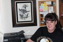 Photo courtesy C.N. Baker Chere’ Pedersen with some of her father’s memorabilia in her Boul ...