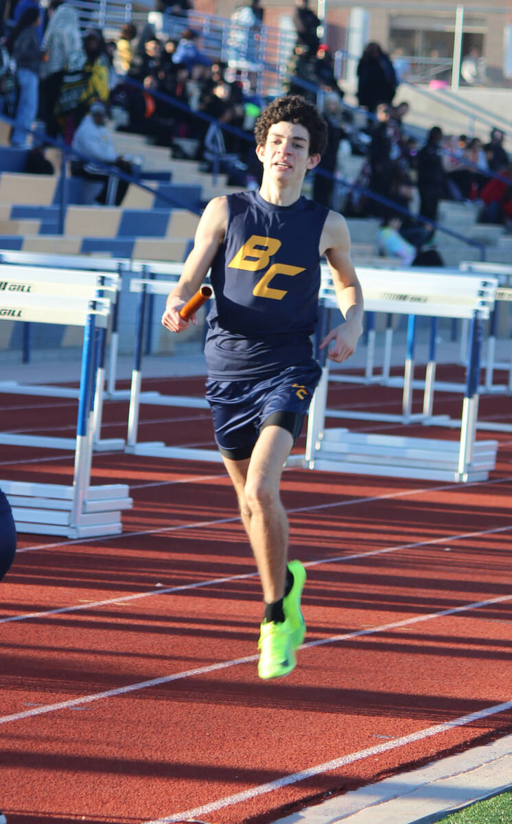 Courtney Williams/Boulder City Review Jayden Thackeray was one of two BCHS track members, along ...