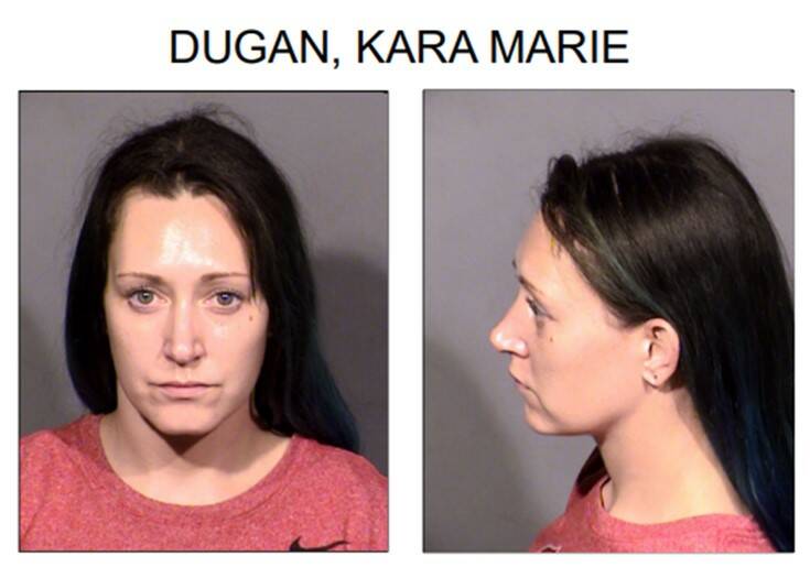 (Photo courtesy of Boulder City) Booking photo of Kara Marie Dugan.