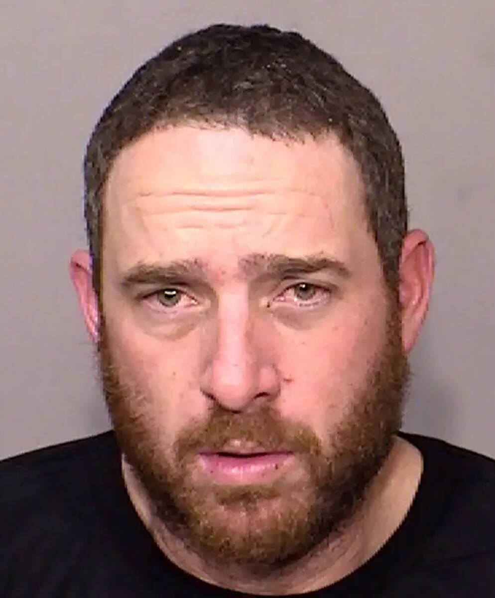 (Las Vegas Metropolitan Police Department) Mug shot of Jeffrey Hair taken after an incident in ...