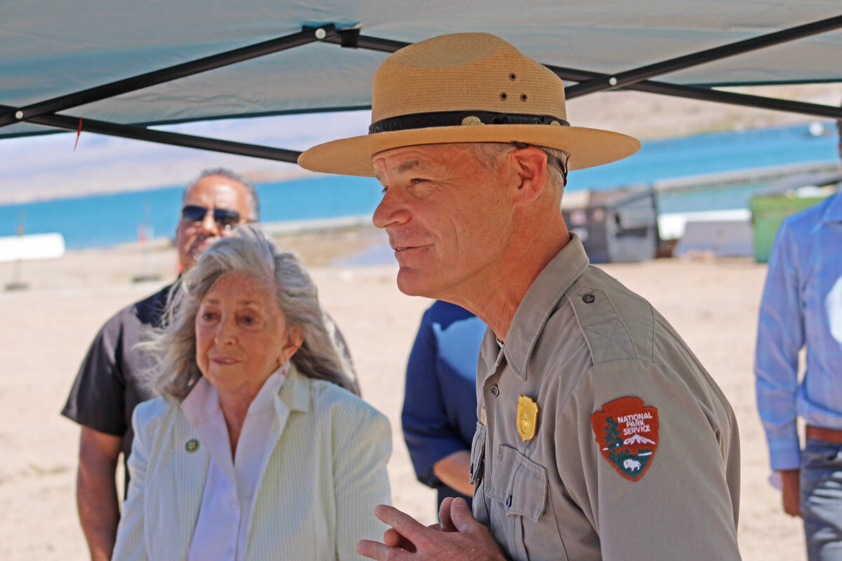 Ron Eland/Boulder City Review Interim Lake Mead Superintendent Mike Gauthier spoke to media mem ...