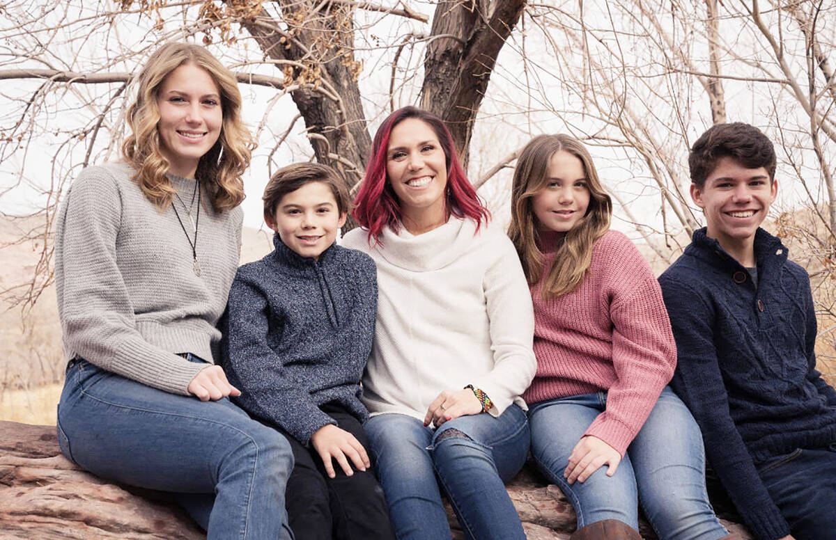 Photo courtesy Sara Farnsworth Sara Farnsworth (center) with her four children, who now range ...