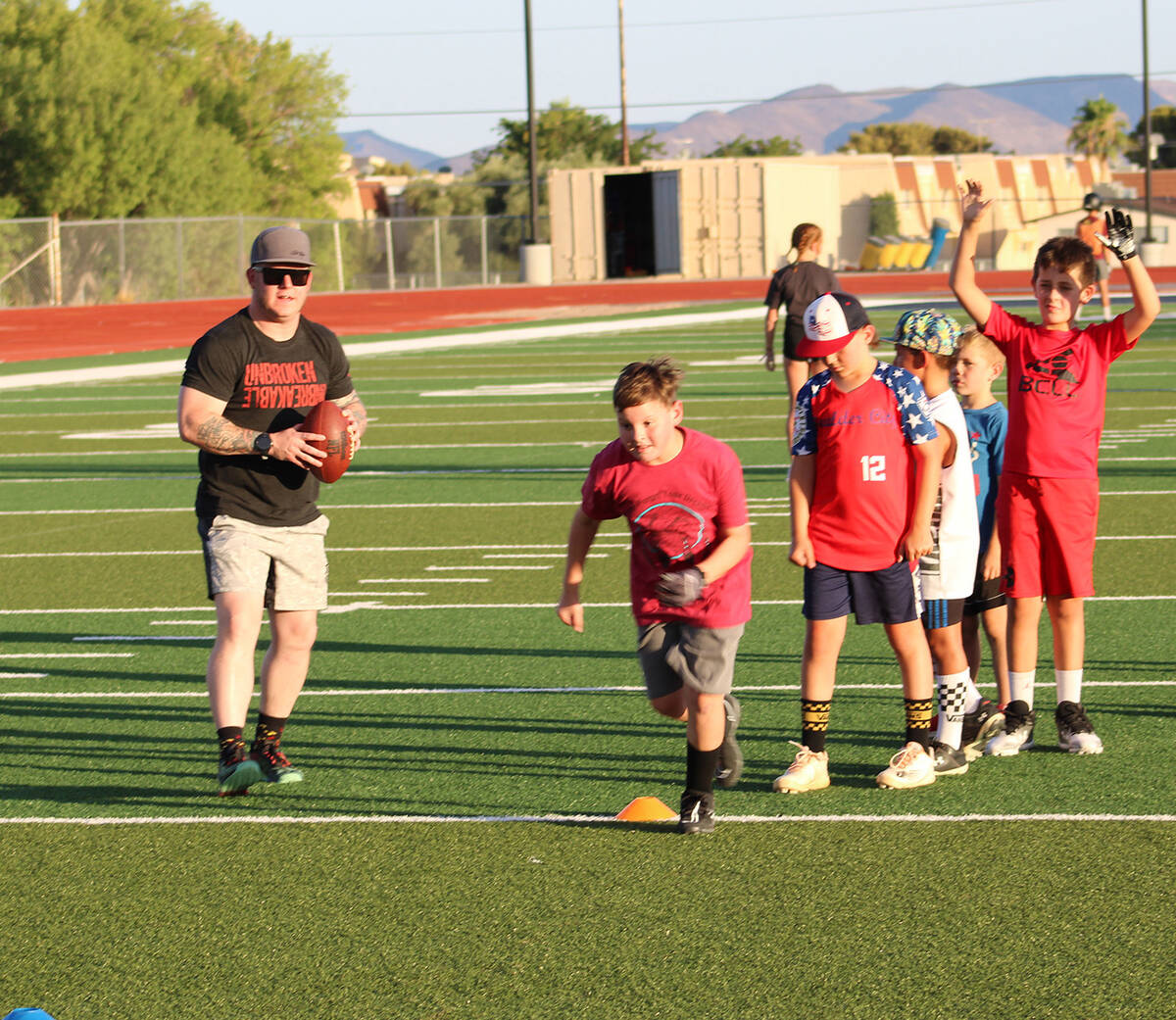 Ron Eland/Boulder City Review Nearly 50 kids turned out Monday for the Boulder City Youth Flag ...