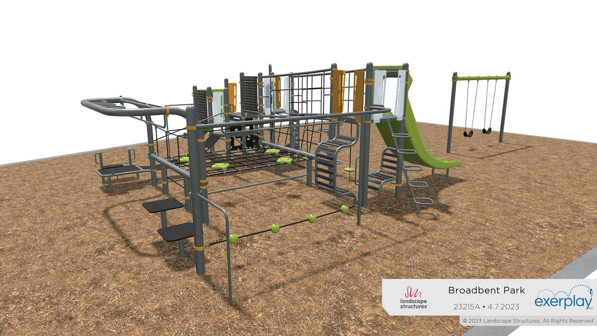 (Image courtesy of Boulder City) New playground equipment is on order for Broadbent Park. It is ...