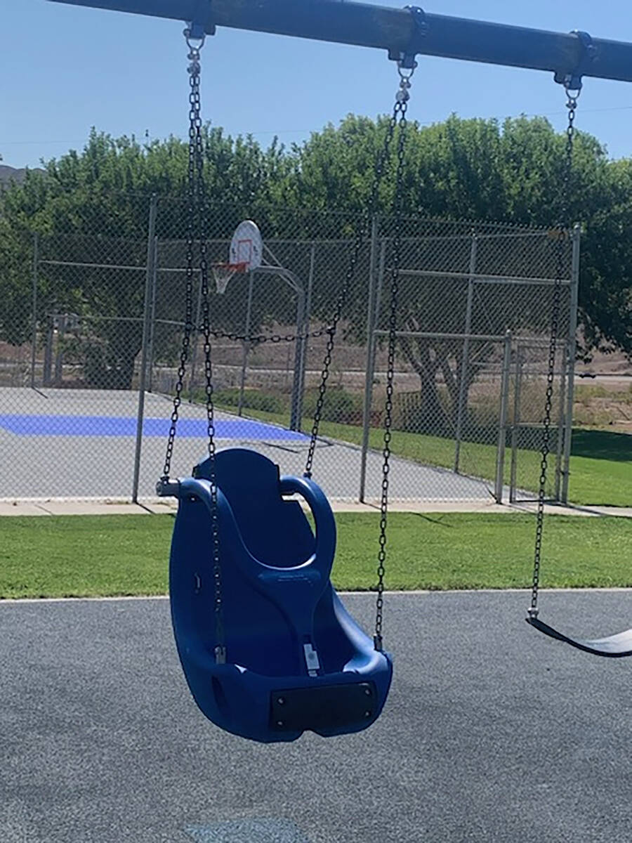 (Photo courtesy of Boulder City) An inclusive swing that has been installed at Hemenway Park.