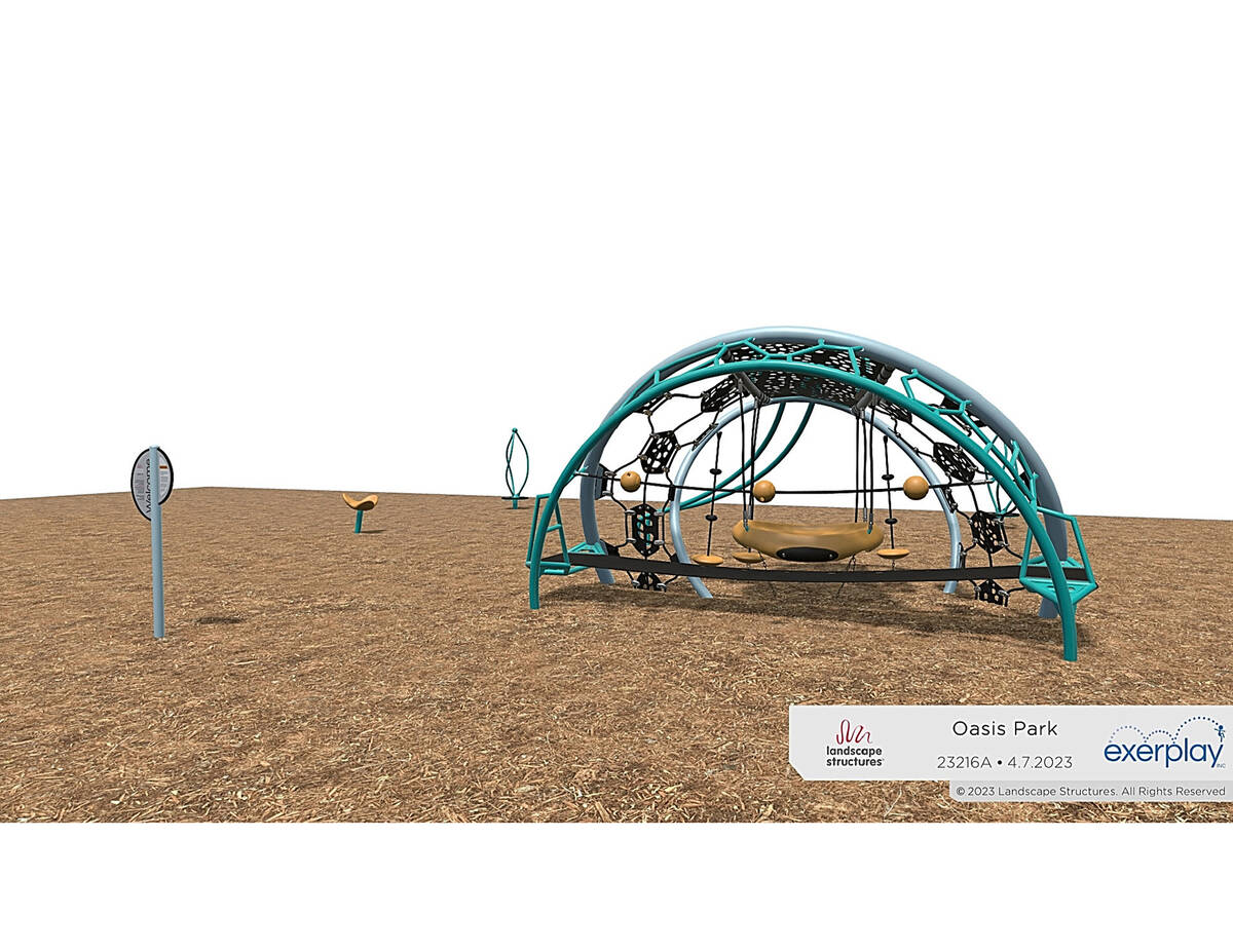 (Image courtesy of Boulder City) Rendering of playground equipment planned to be installed at O ...