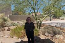 (Bill Evans/Boulder City Review) Dorothy Oppenheimer Vanderford in the desert landscaped backya ...