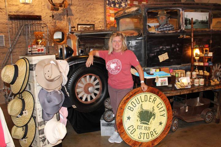 Ron Eland/Boulder City Review Tara Bertoli stands in front of some of the items and decor in he ...