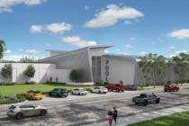 (Rendering from SCA Design) A rendering of the outside of the proposed new pool project. The en ...