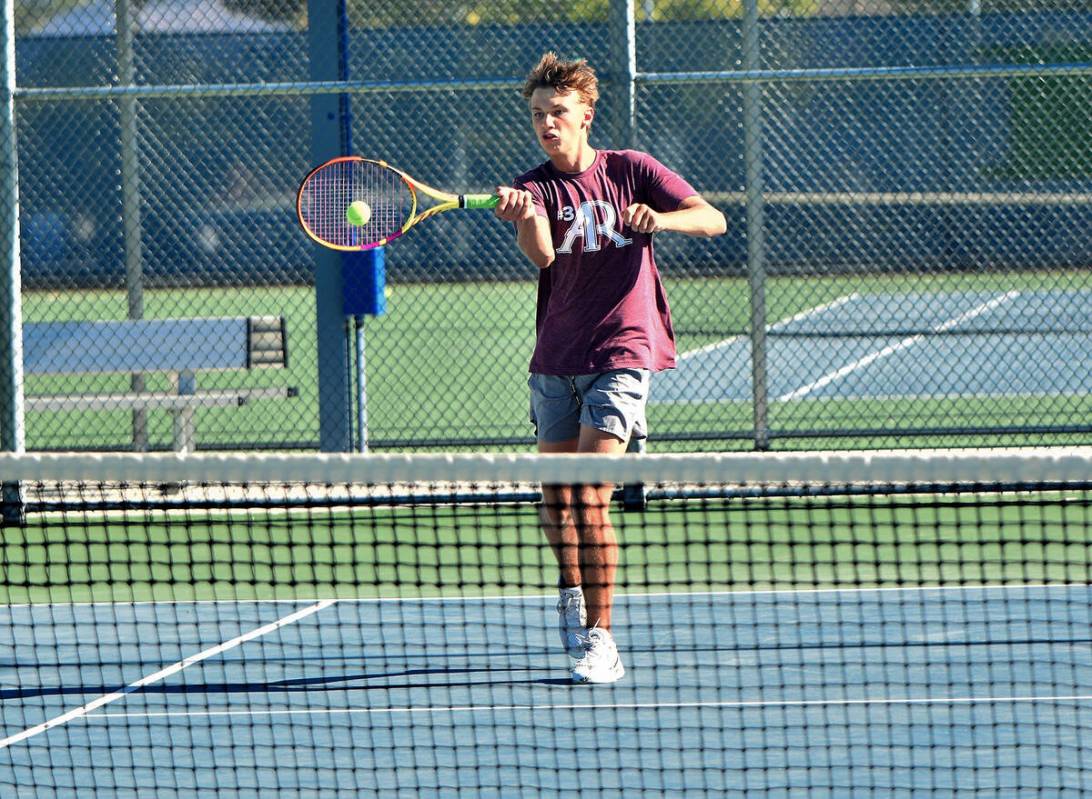 Robert Vendettoli/Boulder City Review Roman Rose, a senior on this year's boys tennis team, is ...