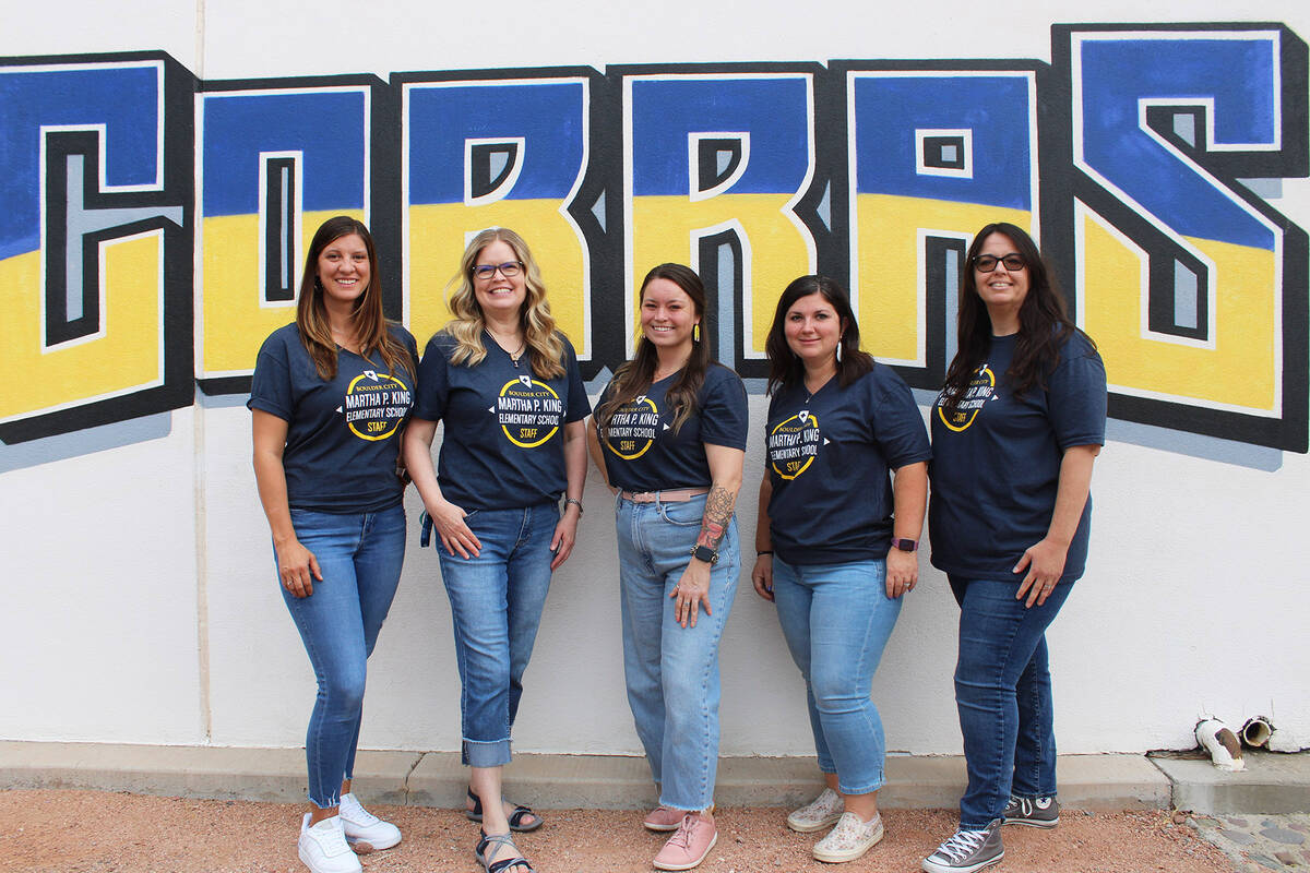 Teachers new to Martha P. King Elementary are (from left) Jeanne Moody, Amy Tobler, Danyell Har ...