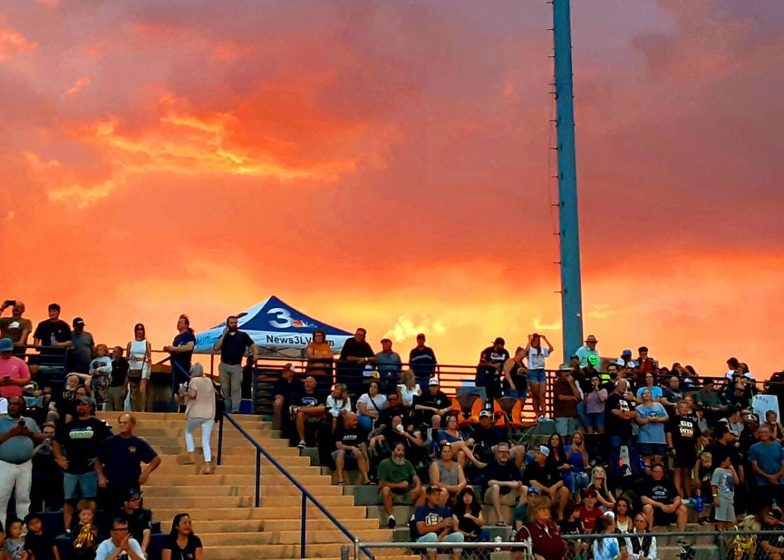 Last Thursday’s football game between Boulder City High School and Valley was postponed for s ...