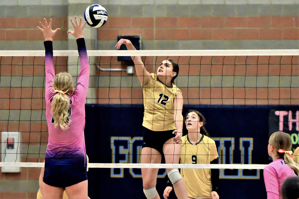 Senior Haley May throws down a kill against Foothill on Aug. 24. An offensive threat, May has g ...