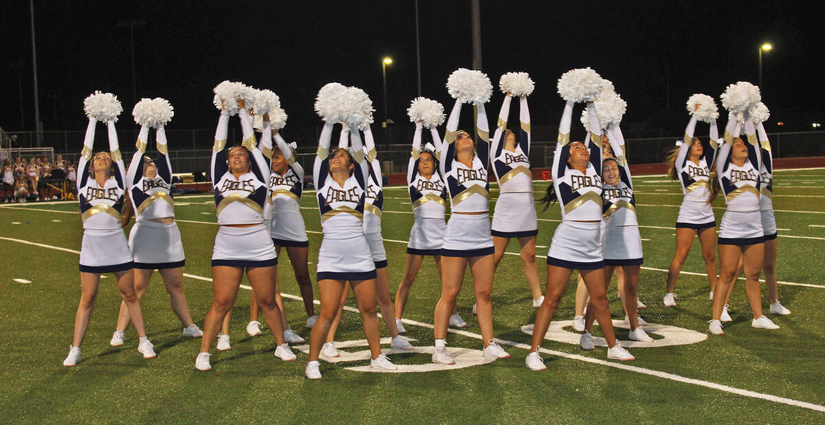 Ron Eland/Boulder City Review The Boulder City High School cheerleaders performed at halftime o ...