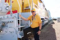 Ron Eland/Boulder City Review Scott Dam, president of the Friends of the Nevada Southern Railwa ...