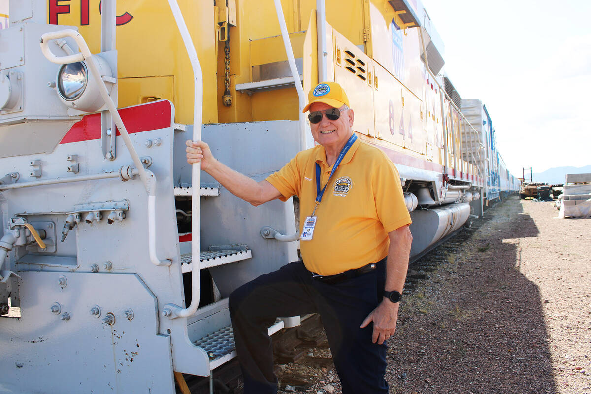 Ron Eland/Boulder City Review Scott Dam, president of the Friends of the Nevada Southern Railwa ...