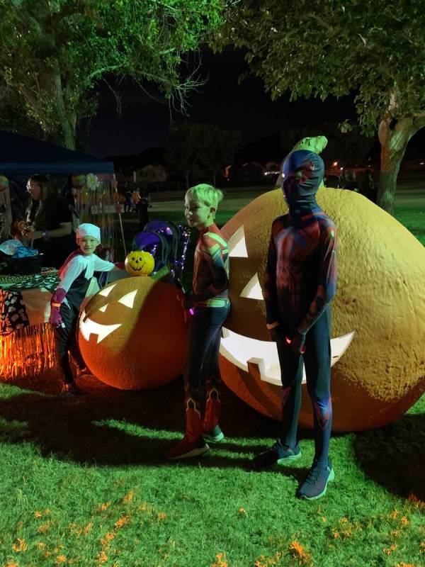 Courtesy photo Deadpool and Captain America guard the Spooky Garden.