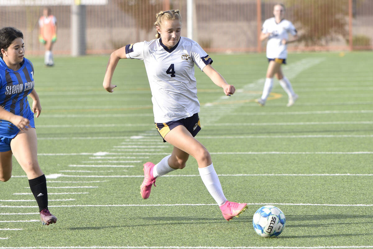 Robert Vendettoli/Boulder City Review Junior Makayla Nelson scores a goal for the Eagles, part ...