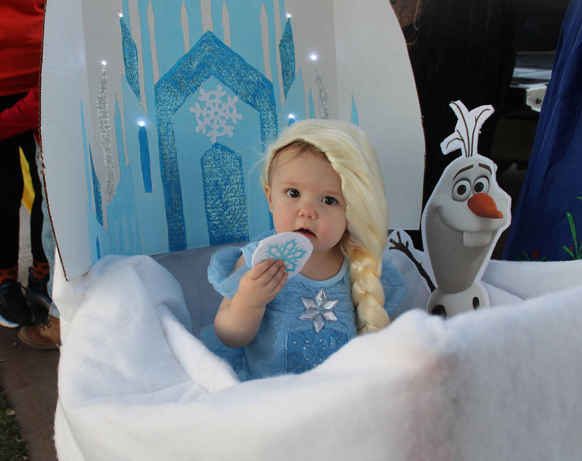 One-year-old Blakely True drew lots of smiles as Elsa from “Frozen".