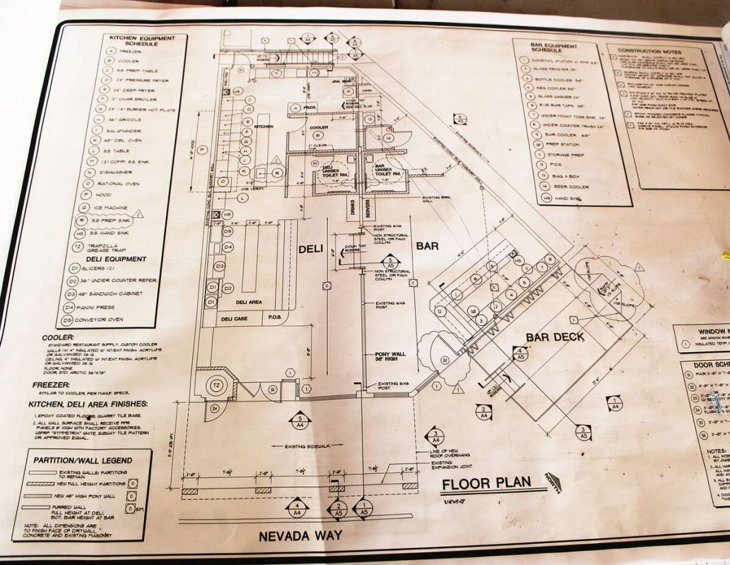 Ron Eland/Boulder City Review The plans for the Hangar 502 shows the building's deli and bar an ...