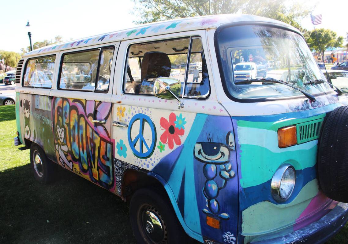 The car show featured a variety of VWs, including the popular bus version.