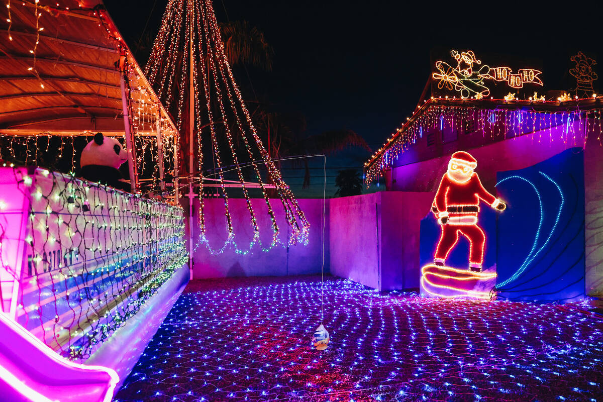 Christmas lights and decor are seen at the home of Dale Ryan and Dyanah Musgrave on Sunday, Dec ...