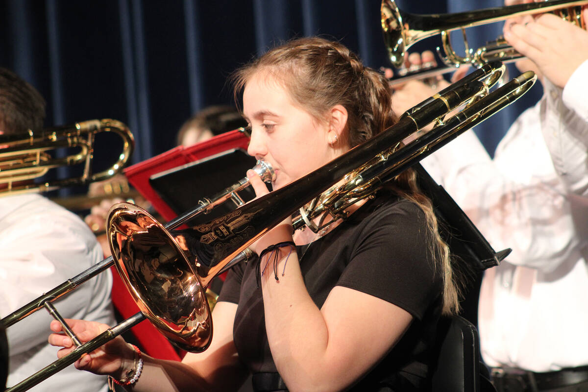 Ashlyn Sharp on the trombone last week.