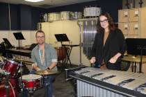 Ron Eland/Boulder City Review Boulder City High School band director Brendan Holly and Garrett ...