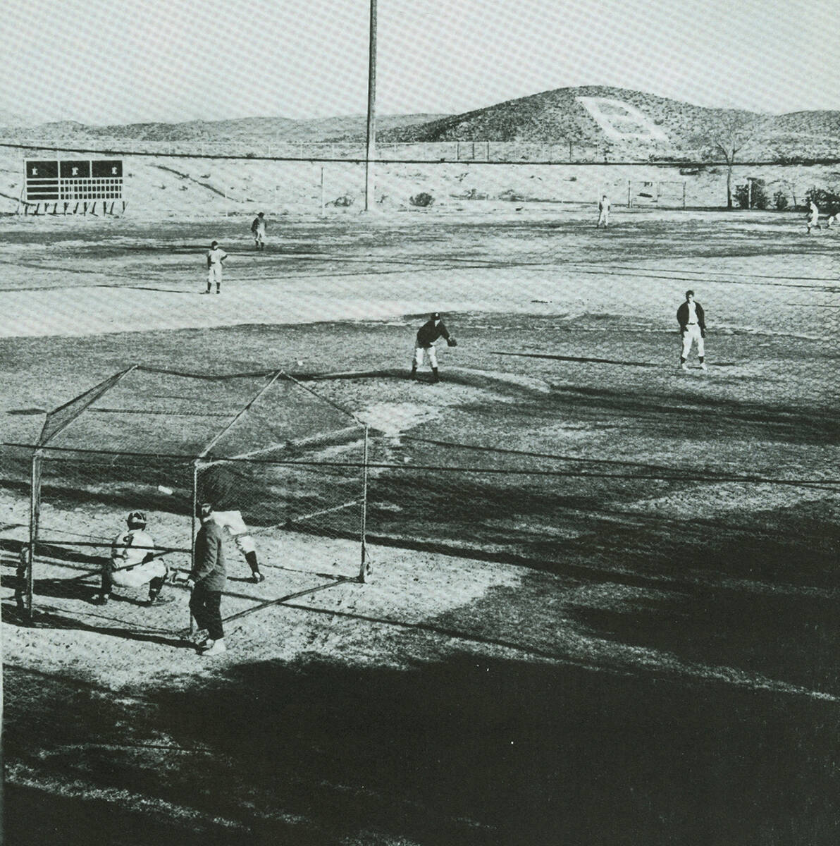 The former B could be seen easily from the high school baseball field in this 1960 photo. (Boul ...