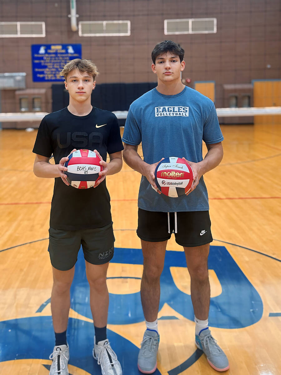 Robert Vendettoli/Boulder City Review Forming a dynamic duo, senior Roman Rose and Travis Hess ...