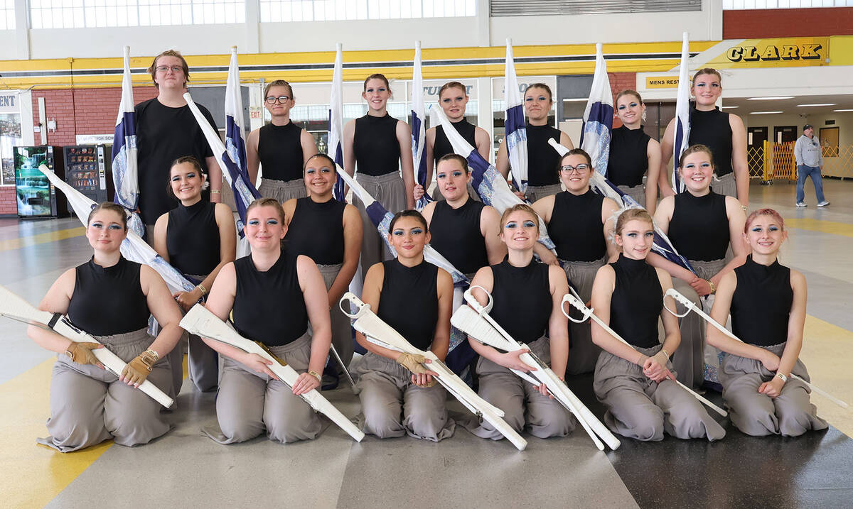 Photo courtesy Joanna Strachan Members of the Boulder City High School Winterguard team.