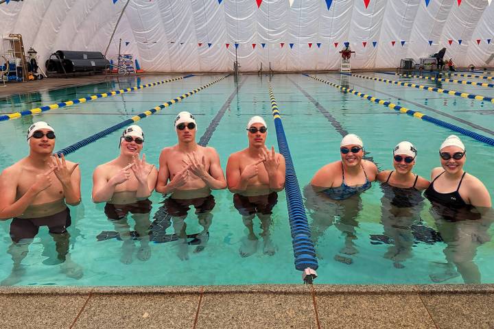 Robert Vendettoli/Boulder City Review Vincent Freiburger, (from left) Brigham Jensen, Troy Higl ...