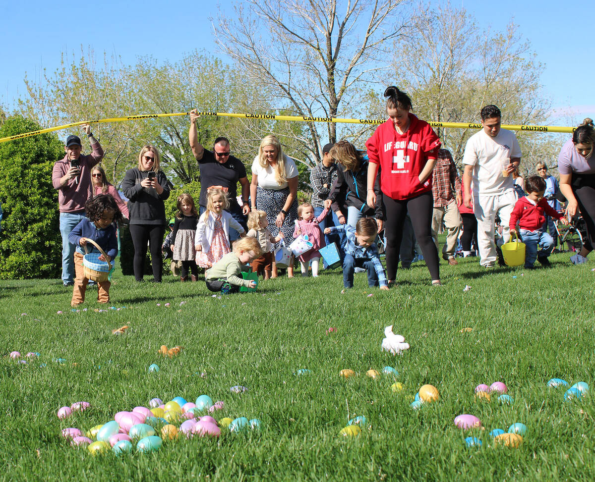Kids up to 3 years of age were the first ones to grab as many eggs as they could Saturday.