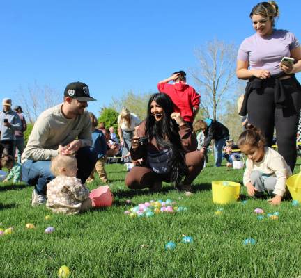 Kids and their families were all smile during Saturday’s egg hunt.