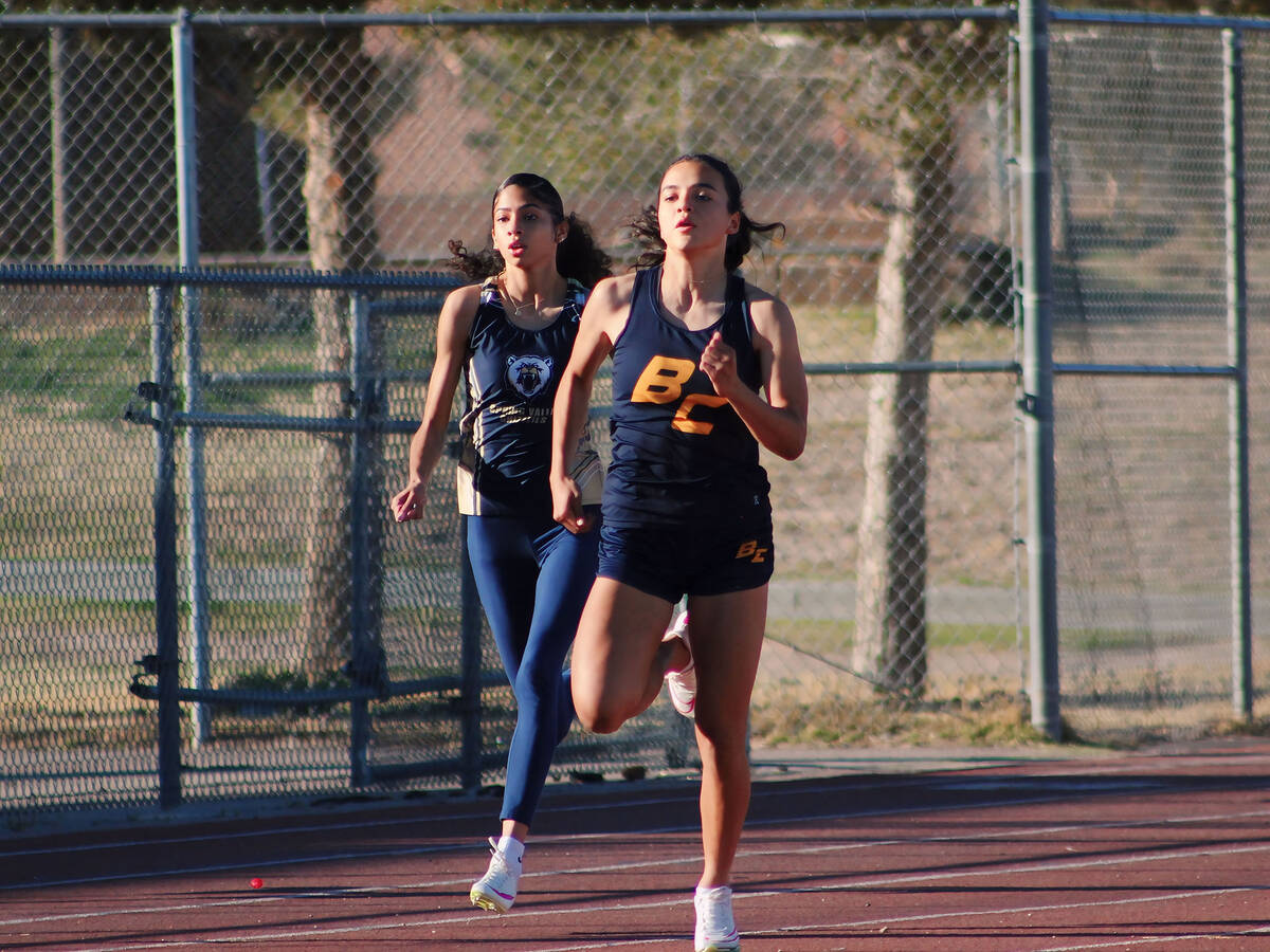 Photo courtesy Mark Misuraca Sophomore Sancha Jenas-Keogh races past the competition on March 2 ...