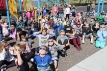 Ron Eland/Boulder City Review Students at Martha P. King Elementary donned their glasses Monday ...