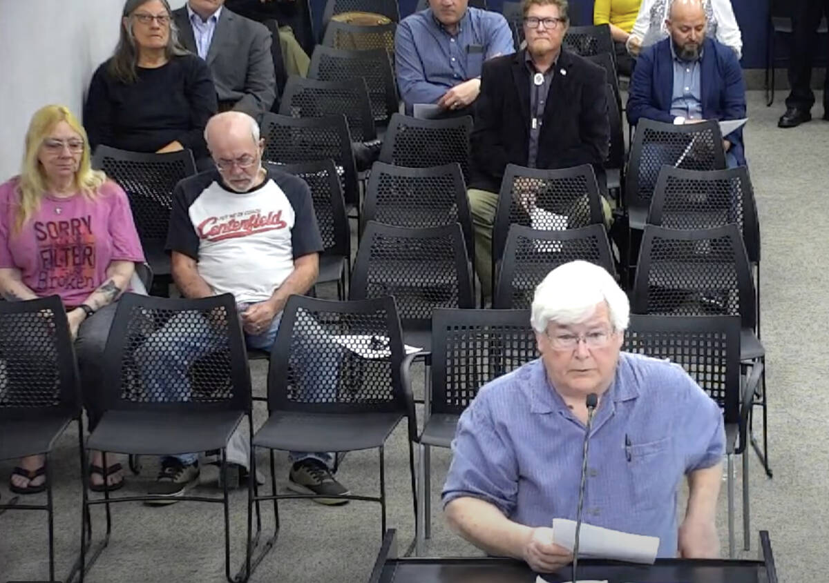 Screenshot Former Boulder City mayor Kiernan McManus addresses the council during public comment.