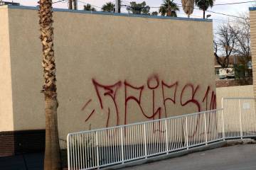 Ron Eland/Boulder City Review Several locations around Boulder City were hit by graffiti vandal ...