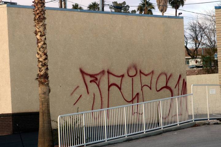 Ron Eland/Boulder City Review Several locations around Boulder City were hit by graffiti vandal ...