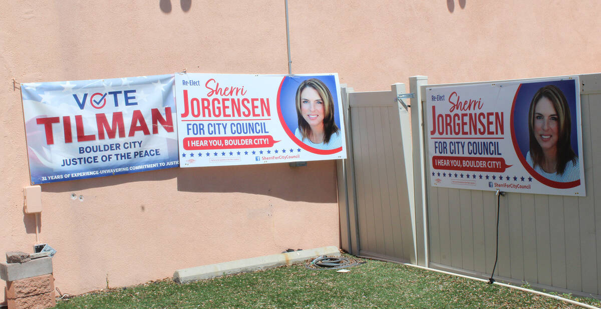 Ron Eland/Boulder City Review Now that election season is here, political signs have been popp ...