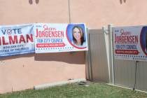 Ron Eland/Boulder City Review Now that election season is here, political signs have been popp ...