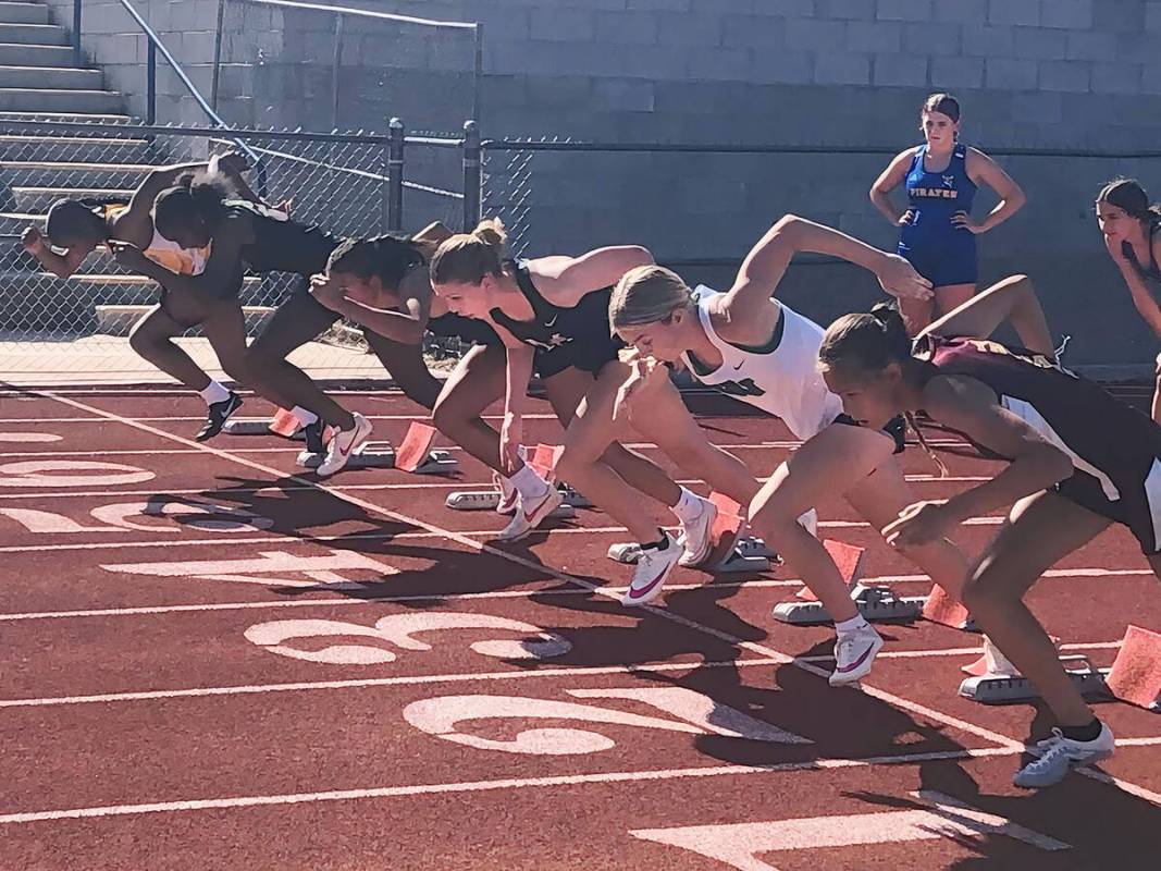 Photo courtesy Mark Misuraca Boulder City sophomore Sancha Jenas-Keogh (third from right) came ...